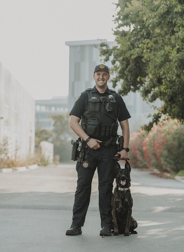 Smiles from Campbell Police Officer Velichko and K9 Rohen
