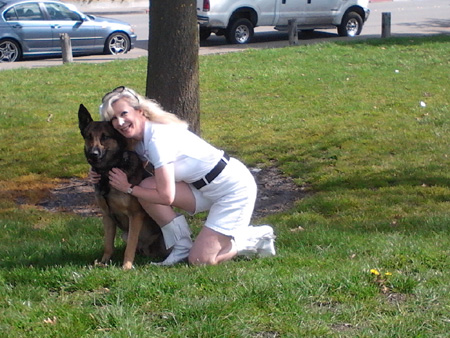 Hugs from K-9 Armor Cofounder, Treasurer Suzanne Saunders for helping us protect K9 Kilo and pals