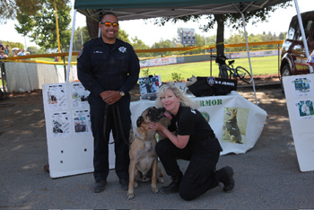 SFCCPD Officer Joey Fiscal, K9 Aries and K9 Armor CoFounder Suzanne Saunders