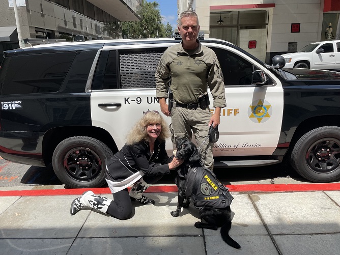 LA Sheriff K9 Bomb Squad K9 Perla and Sgt Bishop received their vest