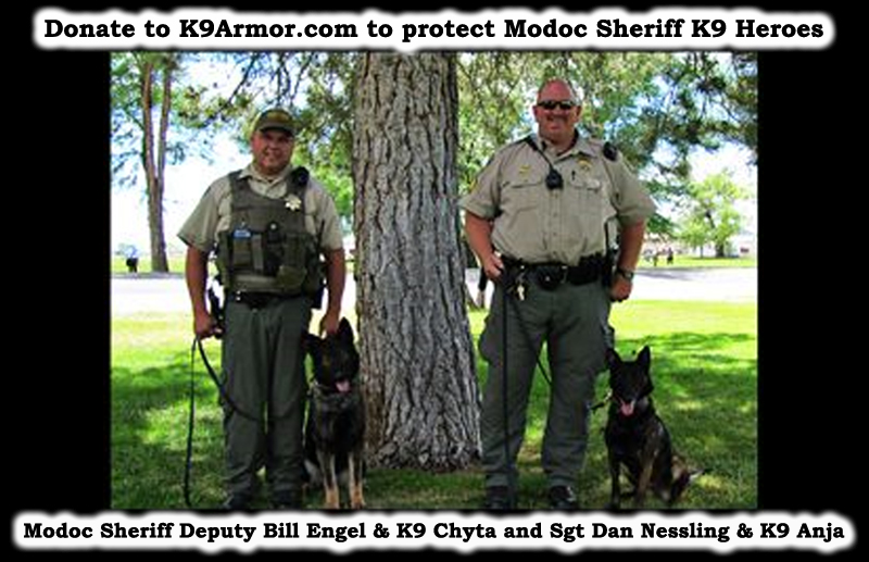 Modoc Sheriff K9 Anja and K9 Chyta (pronounced Cheetah)