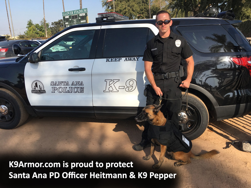 We protected K9 Heroes Santa Ana PD Officer Heitmann and K9 Pepper with a K-9 Armor vest