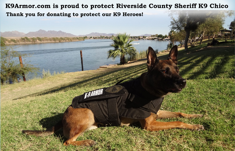 Thank you Todd & Judy Zervas for donating to protect Riverside County  K9 Heroes Chico and Sultan
