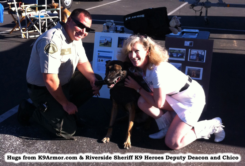 Suzanne Saunders, K-9 Armor co-founder and Riverside Sheriff Deputy Deacon and K9 Chico