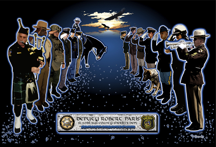 Memorial to Stanislaus County Deputy Robert Paris by Rose Borisow GraFX Memorial to Stanislaus County Deputy Robert Paris by Rose Borisow GraFX