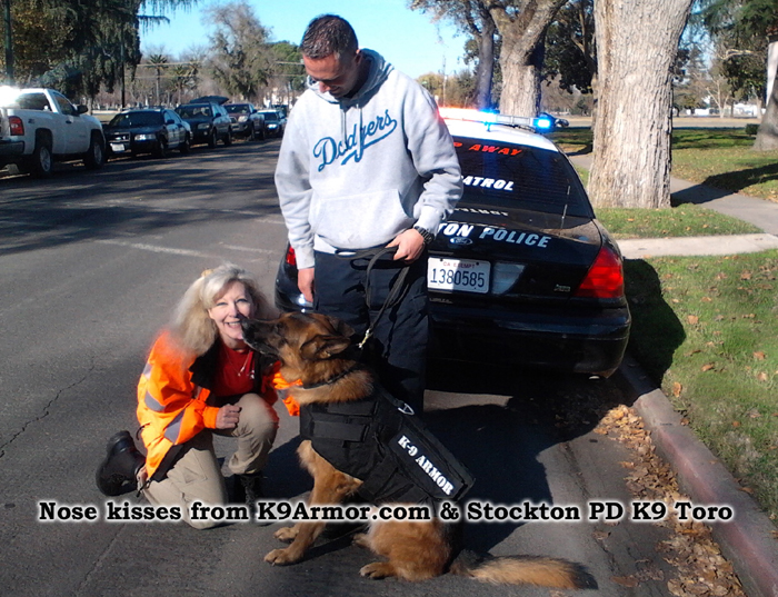Nose kisses from K9Armor.com and Stockton PD K9 Toro