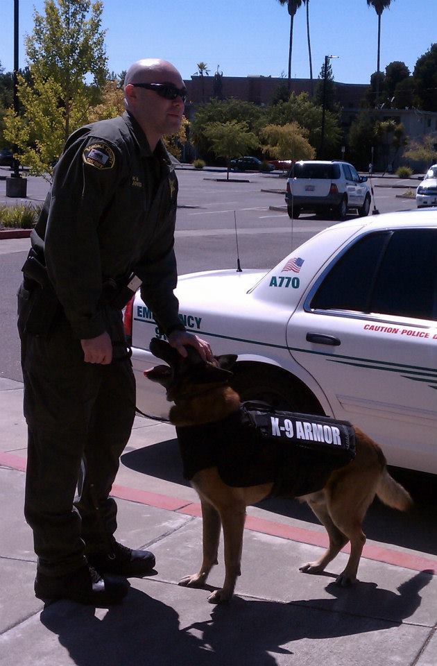 Sonoma County Sheriff Deputy Jones and K9 Karl with his new K-9 Armor
