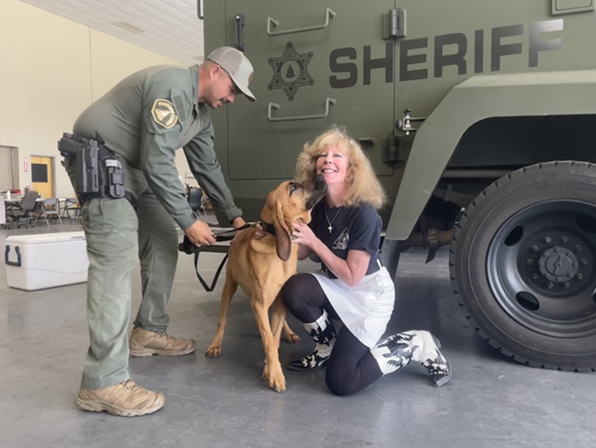 Kisses from Riverside Sheriff K9 Sadie and Deputy Hernandez