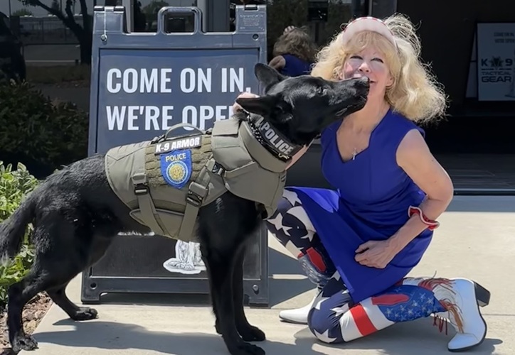 July 4, 2026 we fit test a P7K9 Armor vest for Sacramento Police K9 Vinnie
